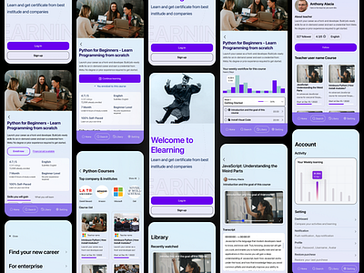 Elearning App app concept course design learning app product product design purple ui ux