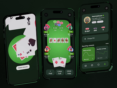 Poker App: animation app card game design gambling app mobile poker poker app ui