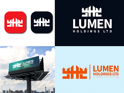 LUMEN HOLDINGS LTD apartment branding bullding clean complex construction design graphic design illustration logo logos minimal minimalist vector worker