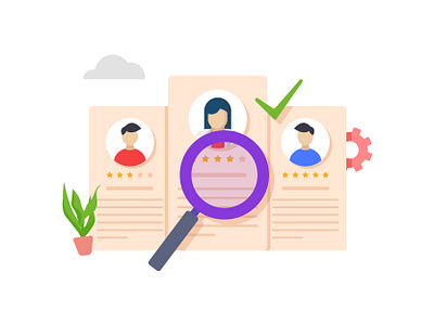 Human resource management and hiring job interview 👇🏼 illustration