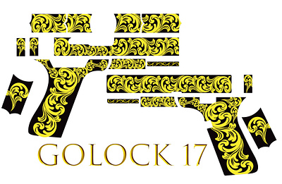 Golock 17 gun design animation laser engraving scroll