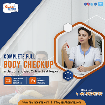 Complete Full Body Checkup in Jaipur and Get Online Test Report branding graphic design ui