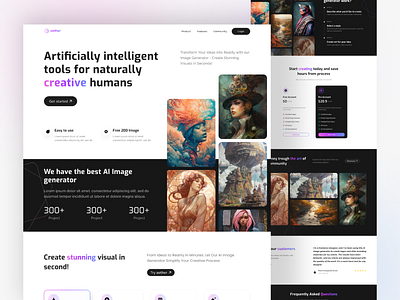 Aether - AI Image Generator ai artificial artificial intelligence artificialintelligence generator image image generator intelligence landingpage ui ui design web design website