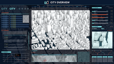 Visual data big screen - smart city 3d design graphic design illustration motion graphics ui ux