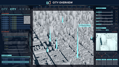 Visual data big screen - smart city 3d design graphic design logo motion graphics ui ux