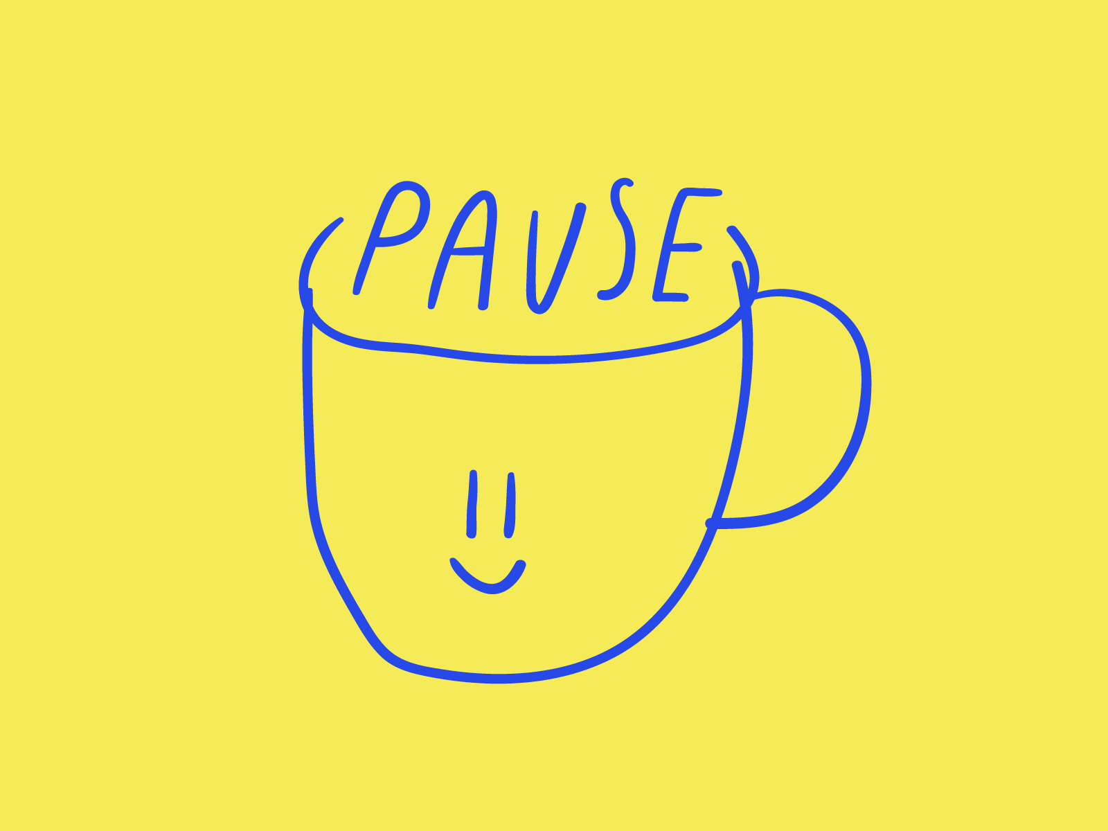 Pause branding coffee design fun happy icon illustration mark positive relax symbol tea ui vector