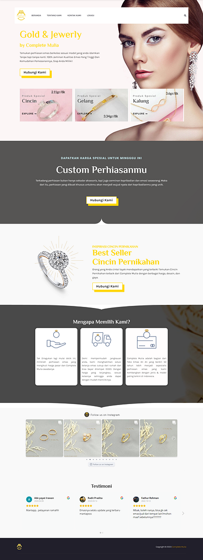 Jewelry Web Design branding design elementor graphic design illustration jewerly ui ux web design