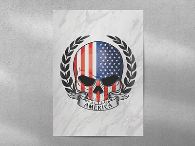 American Skull Pride 4th of july america american branding design flag graphic design illustration independence day logo patriot
