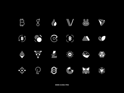 Iconly Pro, Cryptocurrency Bulk! btc crypto design eth icon icondesign iconly pro iconography iconpack icons iconset illustration pancake ui