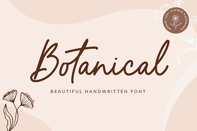 Botanical Font botanical display elegant flower font garden handwritten logo lovely stylish wedding