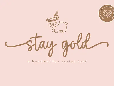 Stay Gold Font cute design display elegant font kids logo love lovely playful stylish wedding