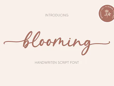 Blooming Font botanical design display elegant flower font garden illustration logo lovely stylish wedding