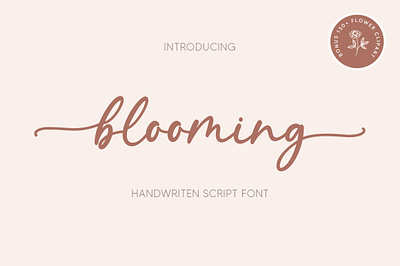 Blooming Font botanical design display elegant flower font garden illustration logo lovely stylish wedding