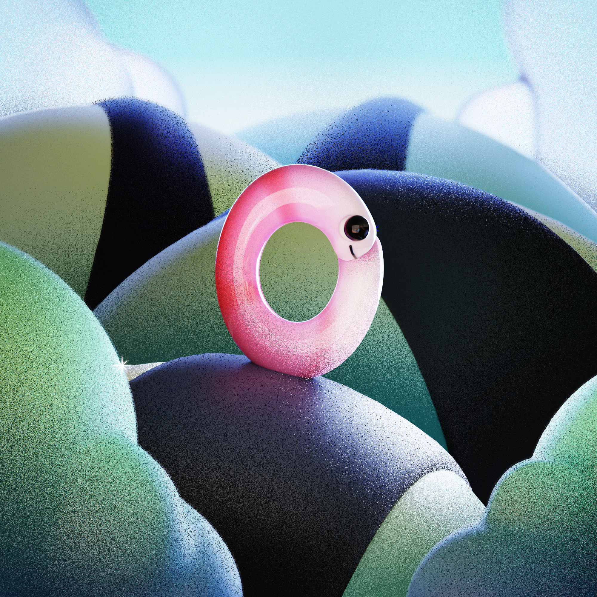 Number 0 0 36daysoftype 3d 3d art blender branding challenge design grain illustration landscape letter number render type worm