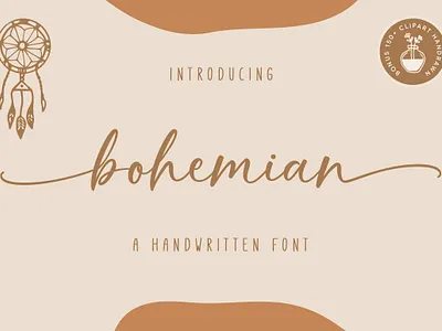 Bohemian Font bohemian boho craft design display diy elegant font home logo lovely magical rainbow stylish wedding
