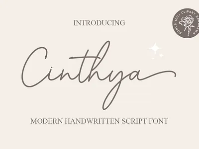 Cinthya design display elegant font logo lovely stylish wedding