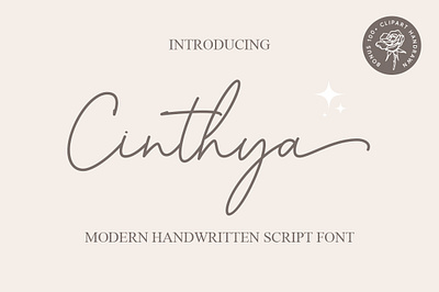 Cinthya design display elegant font logo lovely stylish wedding