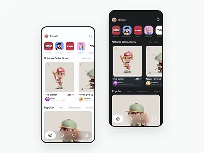 NFT APP design layout mobile ui ux