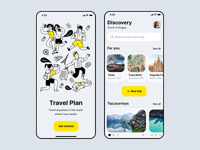 Travel plan app design android app app design best mobile app color design design app illustration illustrations ios ios design mvp travel travel plan ui ux yellow