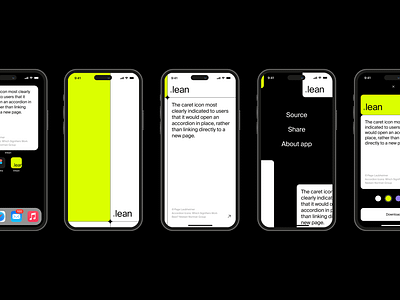 ©lean app app branding clean concept design flat green ios lean ux minimalistic mobile mobile app neon ui widget