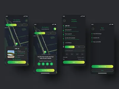 Petrol station mobile application design android app auto balon branding cars design filling station app fuel gas interface ios minimal mobile moto petrol speed station ui ux
