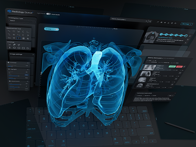Radiology Management Tool UI 3d adobe dashboard dashboard inspiration data database design designer dribbble graphic design hospital interactions interface lungs management medical radiology ui user experience design xray