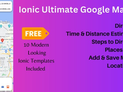 Ionic 6 Google Maps Starter Kit angular api app browser chrome code design directions geocode geolocation google maps ideas ionic ionic framework mobile app places api scss templates ui