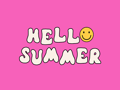 Hello summer design hippie illustration poster retro summer typo typography vector vintage