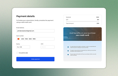 Credit Card Checkout Form app branding checkoutform creditcard design graphic graphic design illustration logo typography ui uidesign ux vector