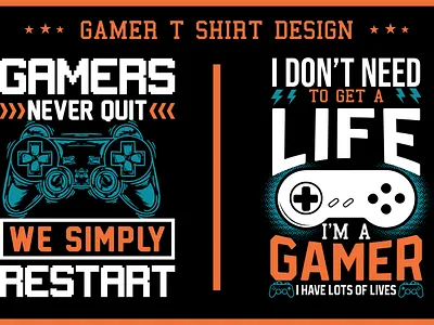 Gamer T-Shirt Design design game gamer gaming graphic design illustration t shirt typography