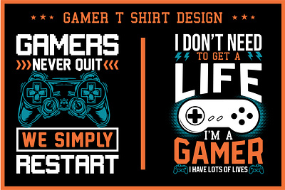Gamer T-Shirt Design design game gamer gaming graphic design illustration t shirt typography