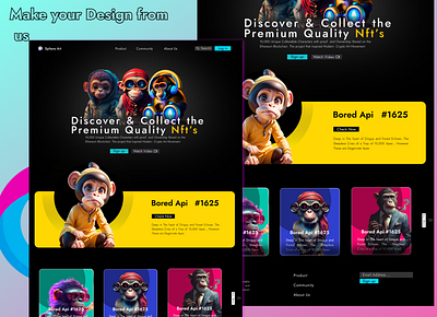 Nft Website Design 3d @ animation app branding design flat graphic design icon illustration illustrator logo minimal motion graphics typography ui ux vector web website