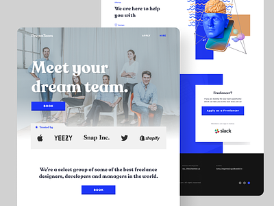 Minimal design agency's landing page. 3d agency app branding design freelancer gradient graphic illustration landing page logo minimal sign up team ui ux web