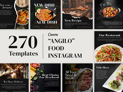 Food Instagram Marketing Templates canva design canva template design instagram instagram post instagram stories instagram template