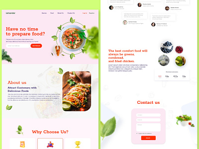 Food Delivery Website Design: Landing Page / Home Page (UI - UX) adobe xd app design figma food delivery landing page ui ui design ux ux research website design