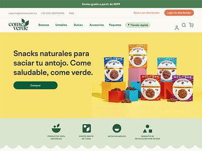 ComeVerde Shopify Stroe Design come verde food food online store services ui web design website design
