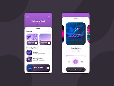 Mobile Template - Music App app design mobile ui