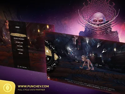 The Lord of the Rings: Gollum UI exploration - Main screens game iconography game ui game user experience game user interface game ux