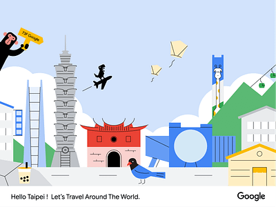 2023 Travel Around The World | Taipei animal city design dribble shot google illustration taipei
