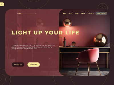 Webdesign for Light UP design landingpage