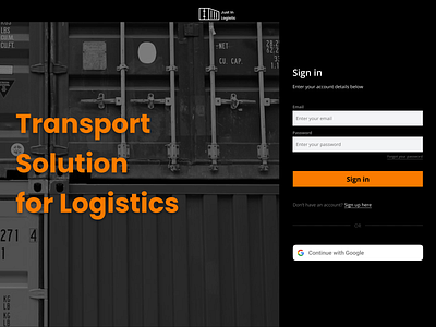 Logistics Sign in design ui ux web