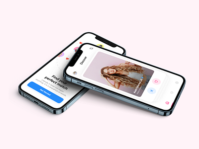 Dating App UI 999watt app app design blue date dating design home screen image iphone mockup pink ui ux