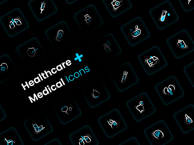 Medical and Healthcare Icons bandage care design art doctor healthcare icon design icon designs icon set icons pack icons set logo medical app medication medicine medicines stethoscope two tone ui ui design ui designer