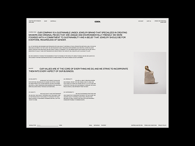 Oden. Jewellery Issue 122 beige branding company page e commerce ecommerce layout modern product photography responsive sans serif ui ux uxui web webdesign
