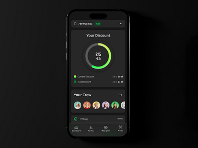 Mobile Vikings - Dark Mode ai app avatar black chart dark dark mode dashboard data design interaction ios iphone mobile modern stats ui user experience user interface ux
