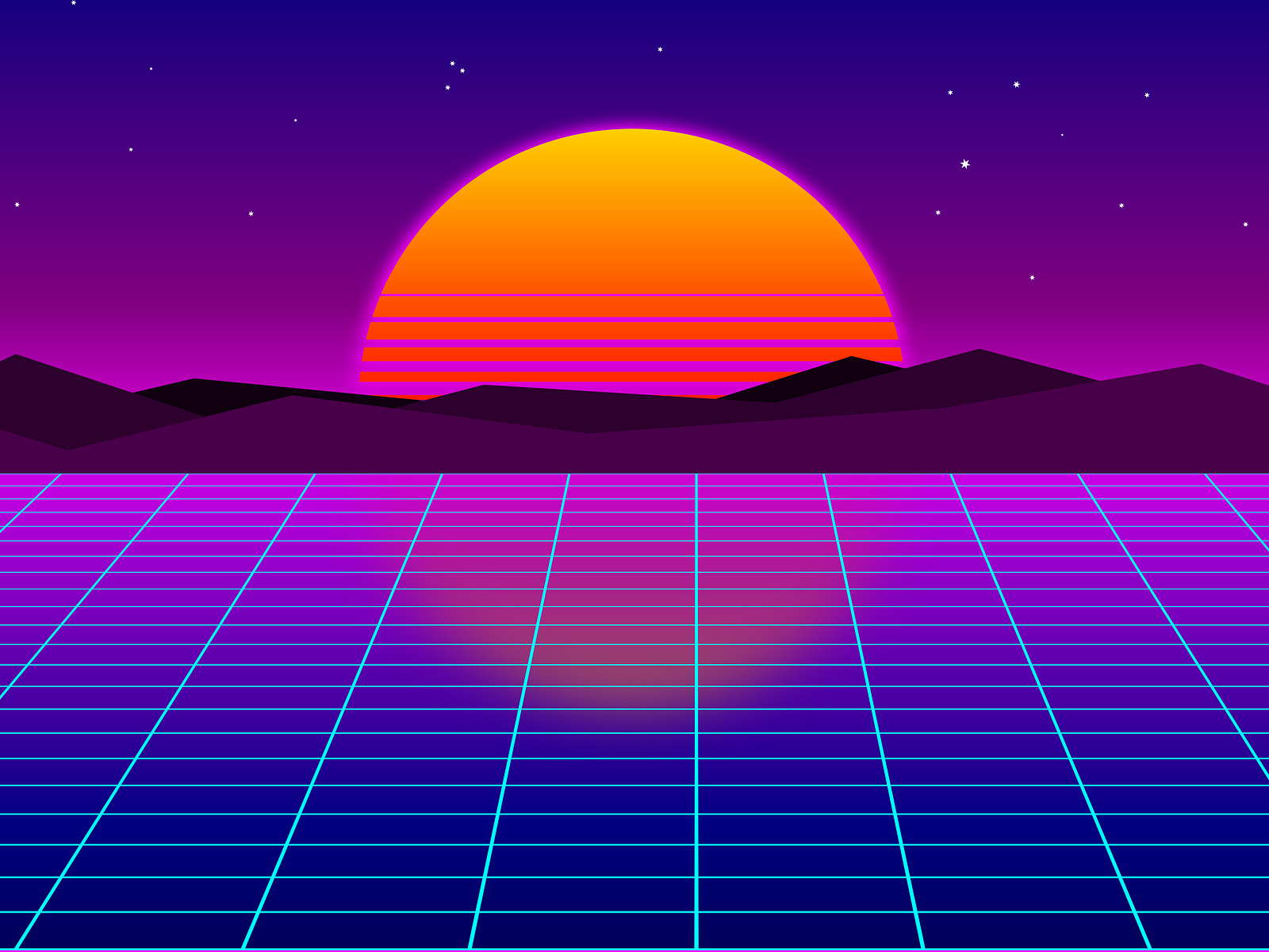 80s Retro synth wave sunset background by Ghanish on Dribbble