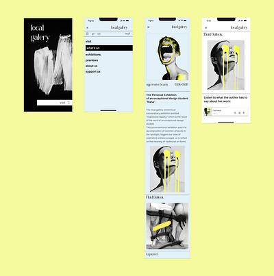 local art galery - mobile app design app design figma ui ux