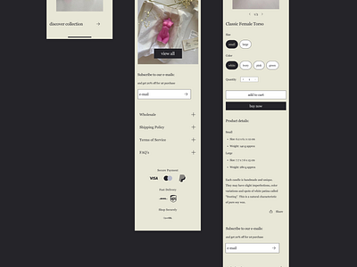 Torso - e-Commerce Soy Candle Shop - mobile app app design figma ui ux