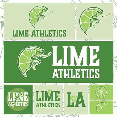 Logo Lime Athletics athletic branding design earth tone logo graphicdesign green illustration lemon logo lime logo logotype minimalistic sports logo typography