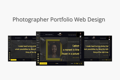 Photographer's portfolio web design animation app branding design flat graphic design icon illustration illustrator logo logo design minimal mobile typography ui ux vector web web design website
